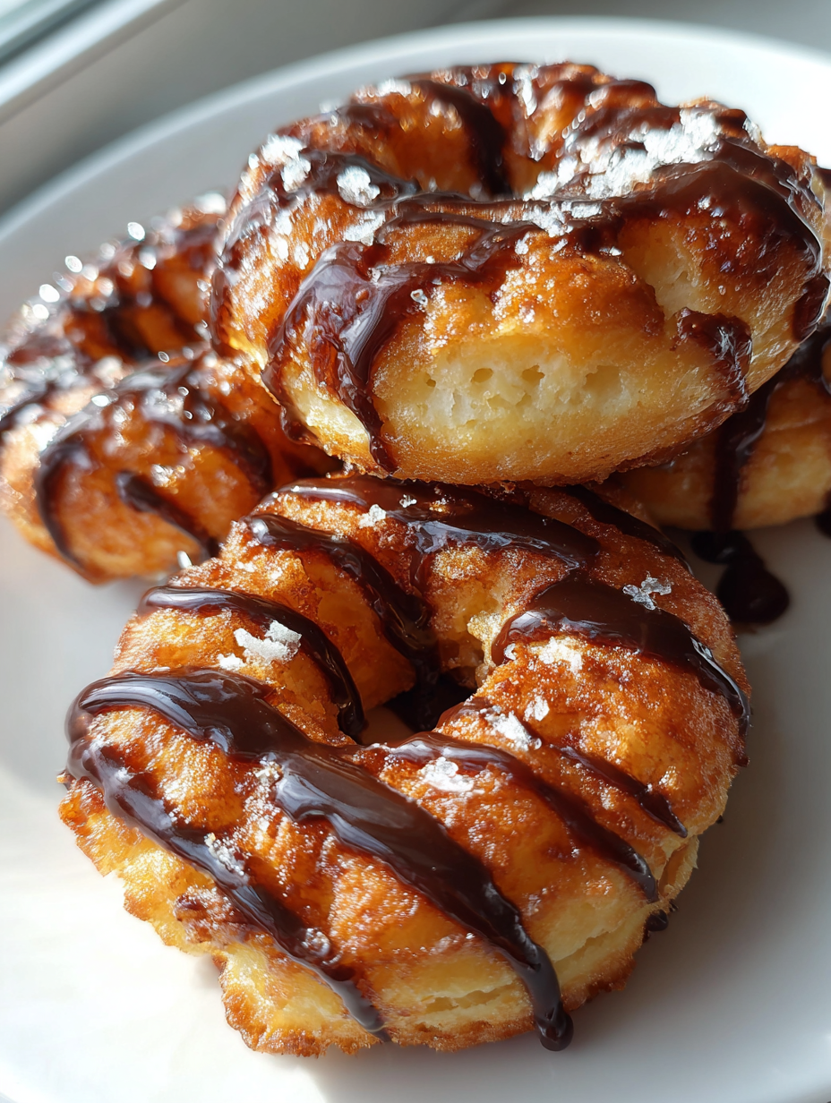 Bananowe donuty z polewą czekoladową z Air Fryer